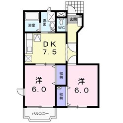 アンソレイエ　Aの物件間取画像